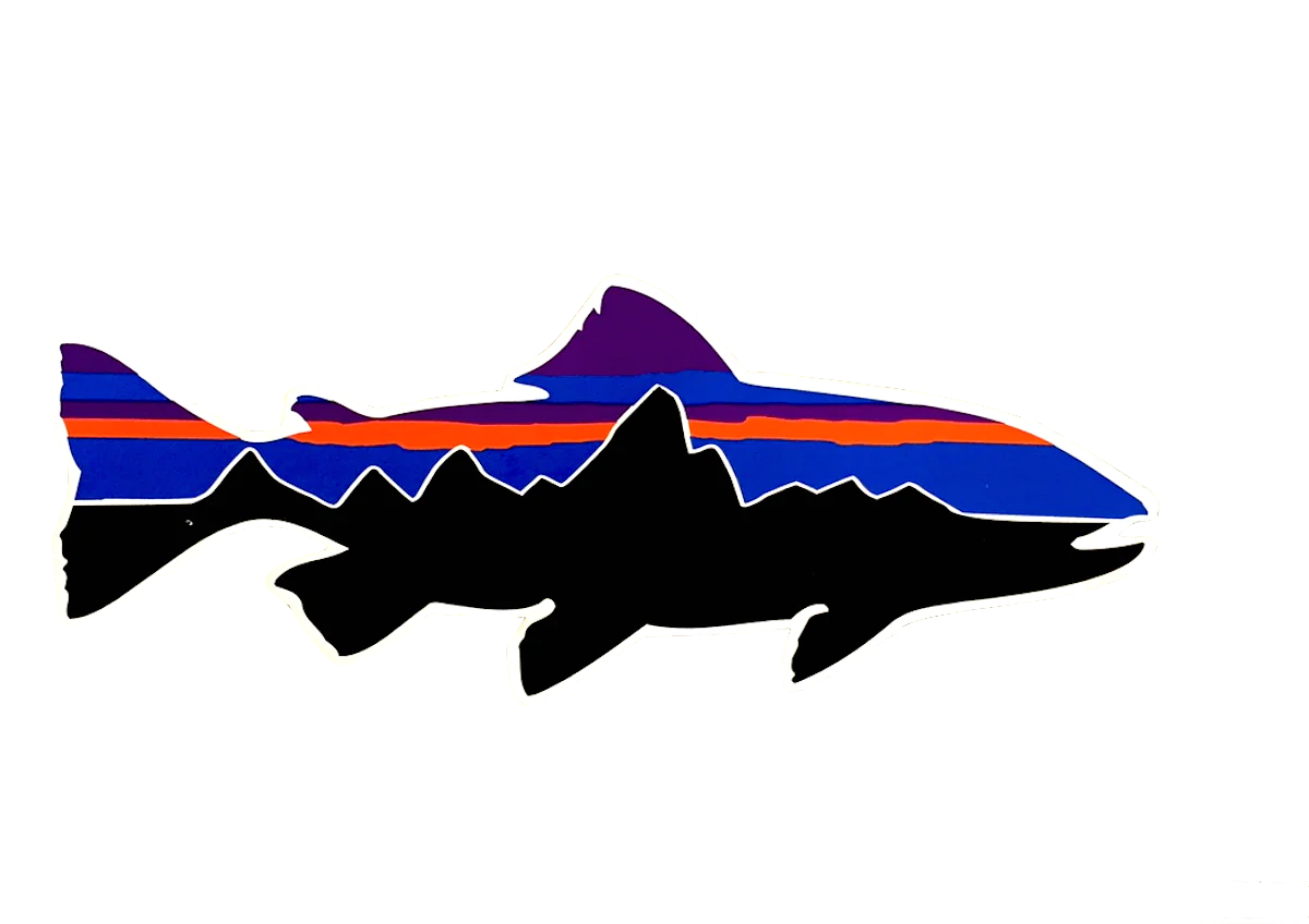 Patagonia Fitz Roy Small Trout Sticker First Stop Board Barn